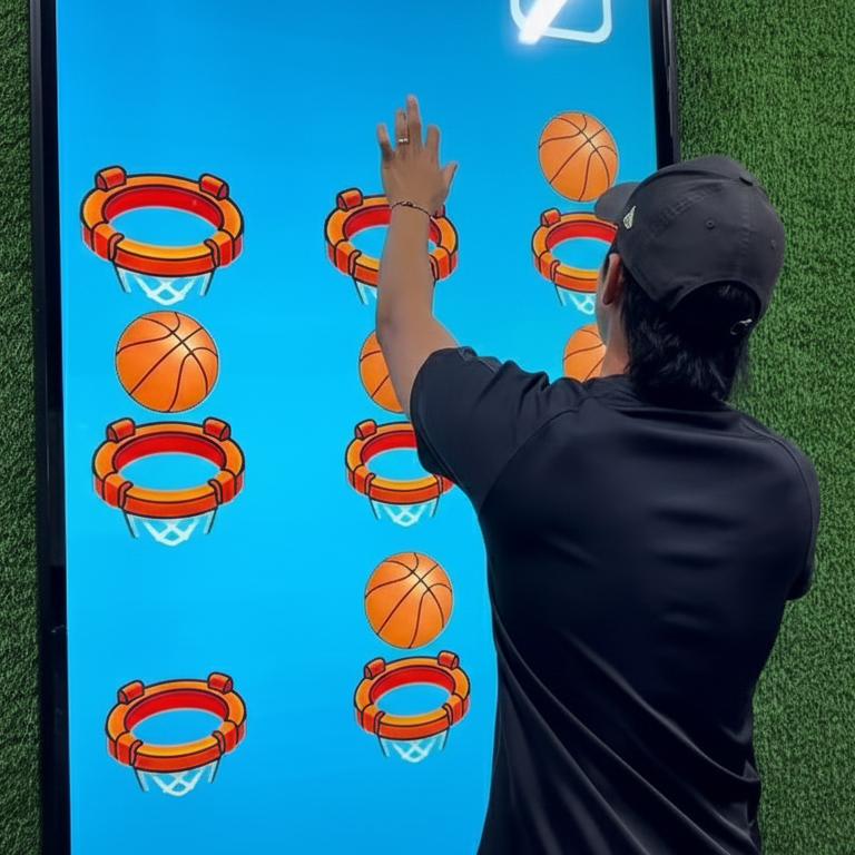 Interactive Reflex Basketball Game rental for Dubai events, featuring digital scoring and high-speed targets for corporate activations